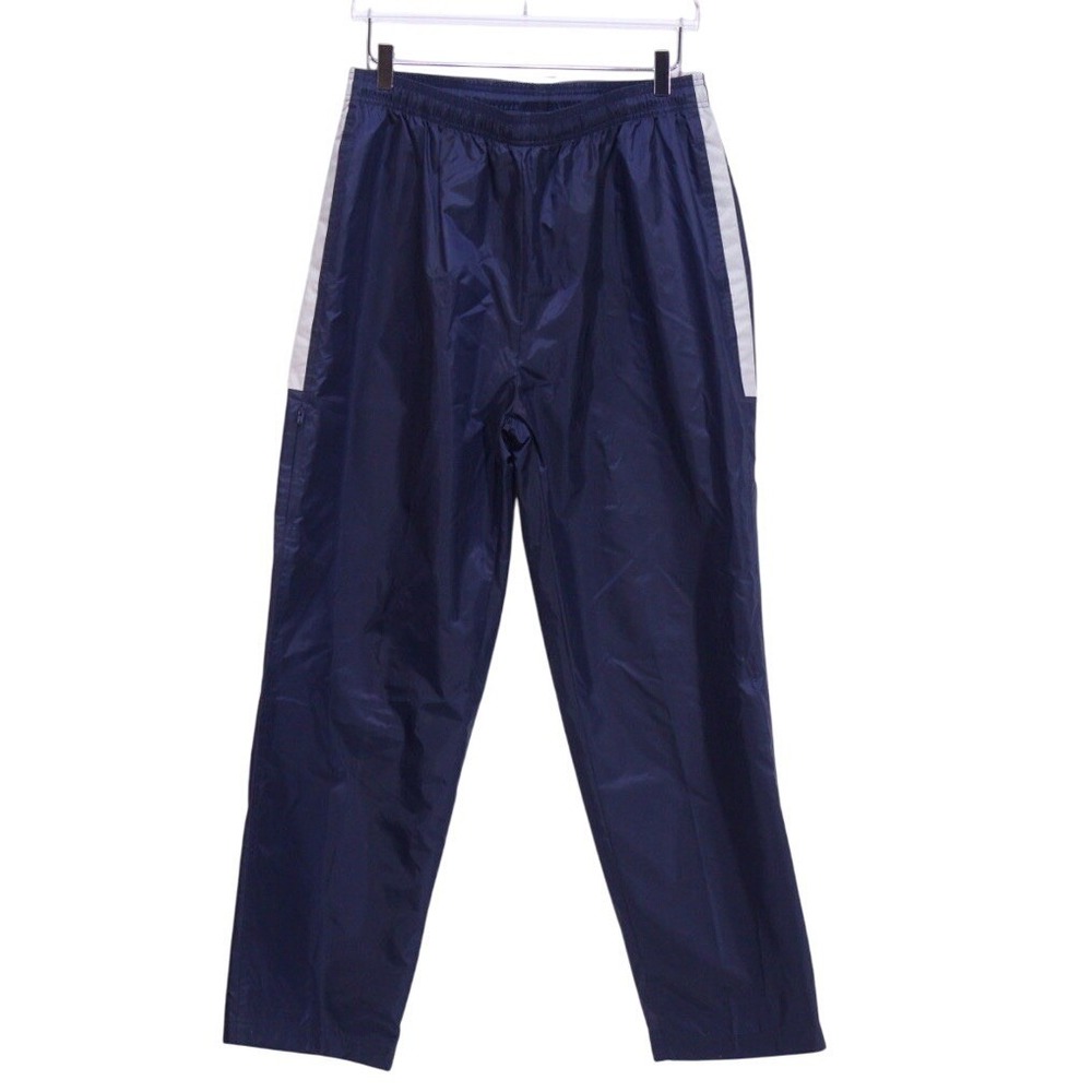 VTG Reebok Nylon Navy Blue / Gray Windbreaker‎ Jogging Track Pants Size Large